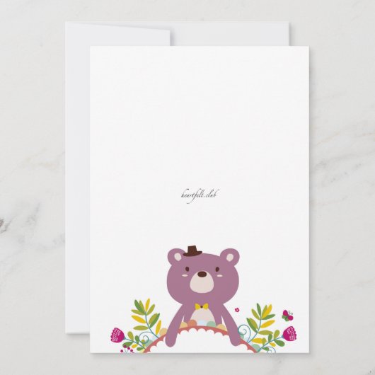 Verjaardag Beer Invitation Kaart (Achterkant)