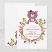 Verjaardag Beer Invitation Kaart (Voorkant / Achterkant)