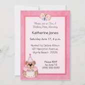 Verjaardag Beer Invitation Kaart (Voorkant)