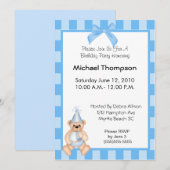 Verjaardag Beer Invitation Kaart (Voorkant / Achterkant)