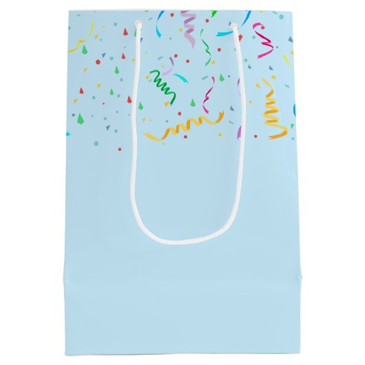 Verjaardag Beer met ballonnen en Confetti Medium Cadeauzakje (Achterkant)