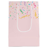 Verjaardag Beer met ballonnen en Confetti Medium Cadeauzakje (Achterkant)