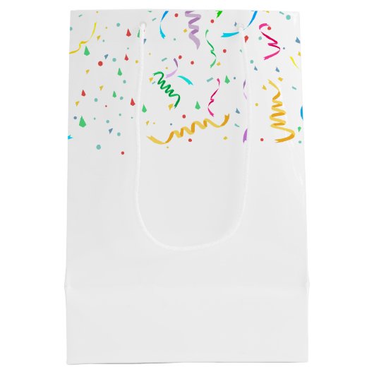 Verjaardag Beer met ballonnen en Confetti Medium Cadeauzakje (Achterkant)