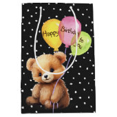 Verjaardag Beer met feestballonnen Medium Cadeauzakje (Voorkant)