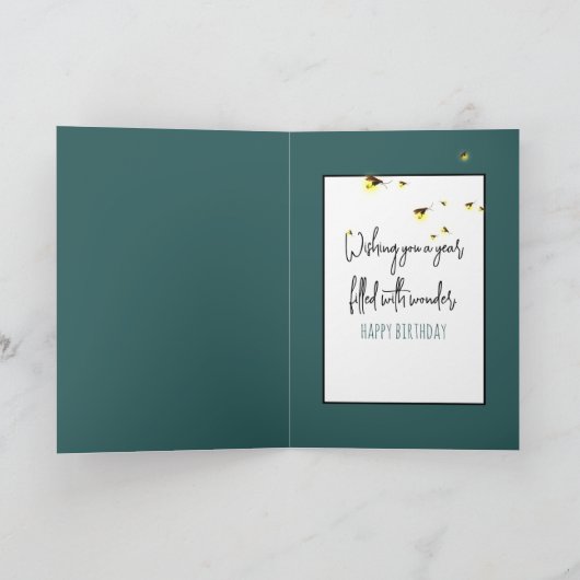 Verjaardag Beer met vuurvliegjes in potje Kaart (Binnen)