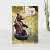 Verjaardag Beer zittend op een band schommel Kaart (Voorkant)