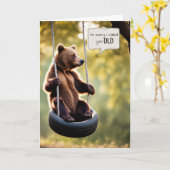 Verjaardag Beer zittend op een band schommel Kaart (Gele Bloem)