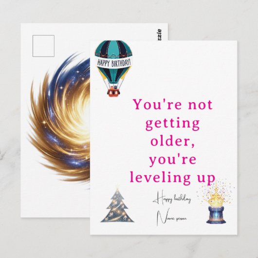 Verjaardag begroet Kaart Uniek & Gepersonaliseerd  (Voorkant / Achterkant)