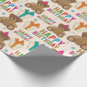 Verjaardag Beren Cadeaupapier (Hoek)