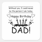 Verjaardag - Beste Pap Vierkante Sticker (Voorkant)