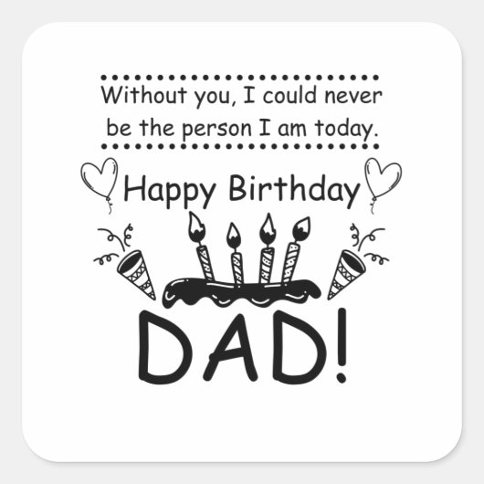 Verjaardag - Beste Pap Vierkante Sticker (Voorkant)