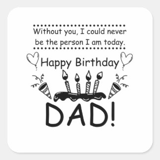 Verjaardag - Beste Pap Vierkante Sticker