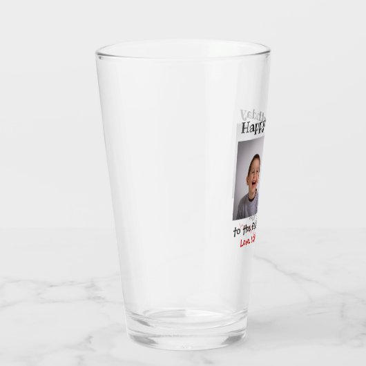 Verjaardag Beste Papa Ooit Kids Foto Bier Pint Glas (Rechts)