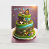 Verjaardag Betoverd Bos Vlinders Paddenstoelen Kaart (Voorkant)