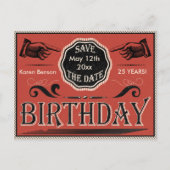  verjaardag Bewaar de datum Aankondigingskaart (Voorkant)