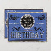 verjaardag Bewaar de datum Aankondigingskaart (Voorkant / Achterkant)