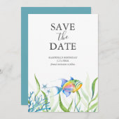 Verjaardag Bewaar de datumkaarten Vis Save The Date (Voorkant / Achterkant)