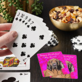 Verjaardag bewerkbare bloedhond foto & tekst pokerkaarten (Insitu)