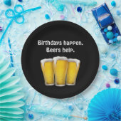 Verjaardag bieren op zwart papieren bordje (Feest)