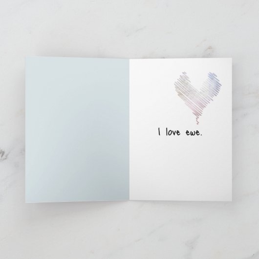 Verjaardag Big Ewe Waterverf Kaart (Binnen)