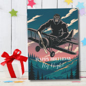Verjaardag Bigfoot Airplane Clouds Funny Kaart