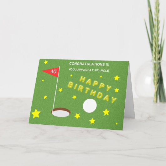 verjaardag bij golf kaart (Voorkant)