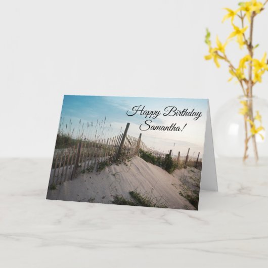 Verjaardag bij het Strand Kaart (Gele Bloem)