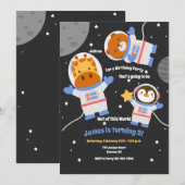 Verjaardag bij ruimtedieren kaart (Voorkant / Achterkant)