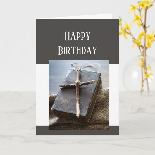 Verjaardag Bijbel Kruis Liefde Respect Kaart (Gele Bloem)