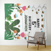 Verjaardag Bijen Bloemen Tuin Achtergrond Wandkleed (In Situ (horizontaal))