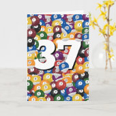 Verjaardag biljartballen voor 37e verjaardag kaart (Gele Bloem)