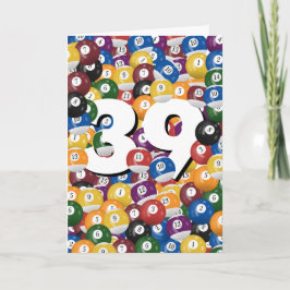 Verjaardag biljartballen voor 39e verjaardag kaart