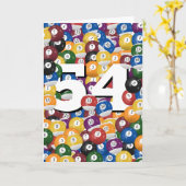 Verjaardag biljartballen voor 54e verjaardag kaart (Gele Bloem)