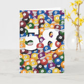 Verjaardag biljartballen voor 58e verjaardag kaart (Gele Bloem)