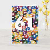 Verjaardag biljartballen voor 61e verjaardag kaart (Gele Bloem)