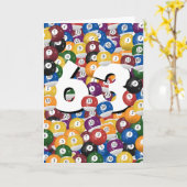 Verjaardag biljartballen voor 63e verjaardag kaart (Gele Bloem)