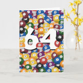 Verjaardag biljartballen voor 64e verjaardag kaart (Gele Bloem)