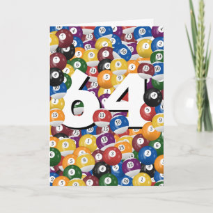 Verjaardag biljartballen voor 64e verjaardag kaart