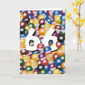 Verjaardag biljartballen voor 66e verjaardag kaart (Gele Bloem)