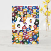 Verjaardag biljartballen voor 68e verjaardag kaart (Gele Bloem)