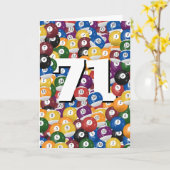 Verjaardag biljartballen voor 71e verjaardag kaart (Gele Bloem)