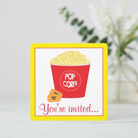 Verjaardag bioscoop kaart (Staand voorkant)