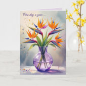 Verjaardag Bird of Paradise Bloemenboeket Kaart (Gele Bloem)