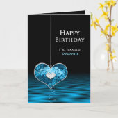 Verjaardag - Birthstone - December - Tanzaniet Kaart (Gele Bloem)