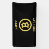 Verjaardag Bitcoin Gold 1.6x3 Vinyl Spandoek (Verticaal)