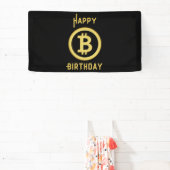 Verjaardag Bitcoin Gold 1.6x3 Vinyl Spandoek (Insitu)