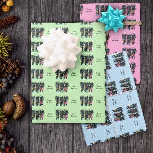 Verjaardag Black Cat Musicians Hart van Muzieknote Inpakpapier Vel