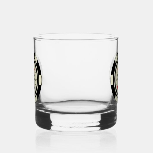 Verjaardag Black Cream Poker Chip Las Vegas Thema Whisky Glas (Links)