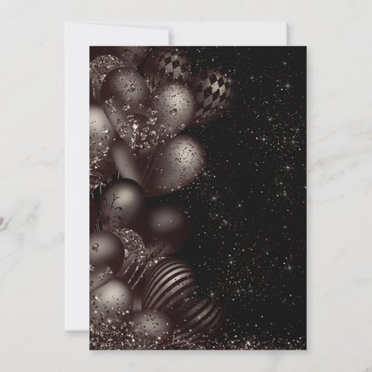Verjaardag Black Glitter Balloons Sparkle Party Kaart (Achterkant)