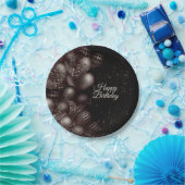 Verjaardag Black Glitter Balloons Sparkle Party Papieren Bordje (Feest)